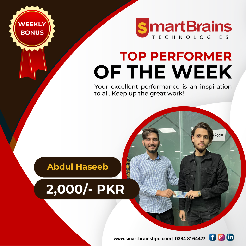 abdul haseeb-top performer of the week-smart brains technologies