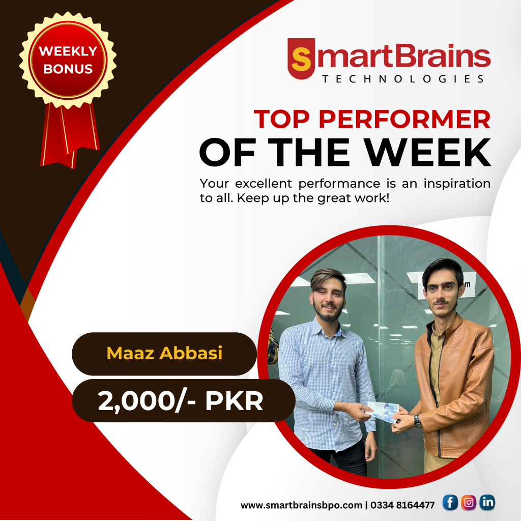 maaz abbasi-top performer of the week-smart brains technologies