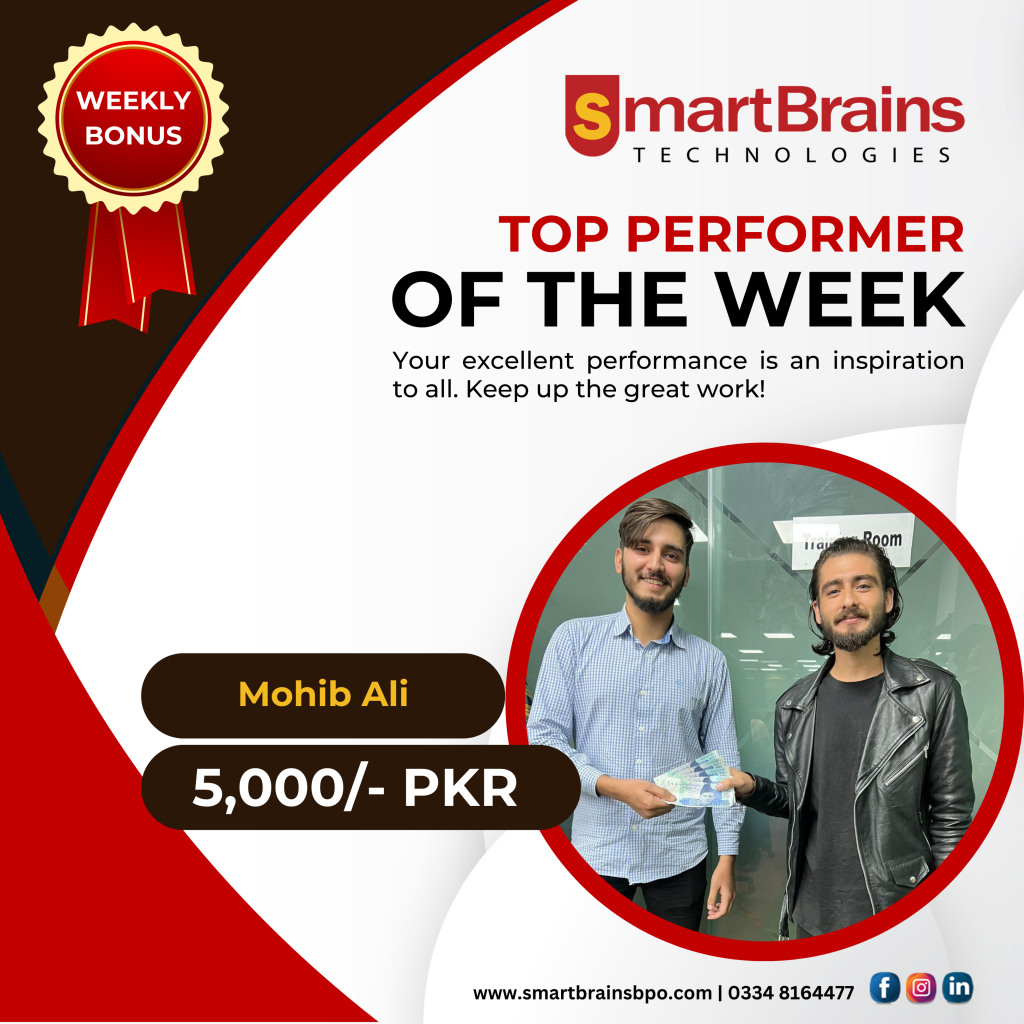 mohib ali-top performer of the week-smart brains technologies