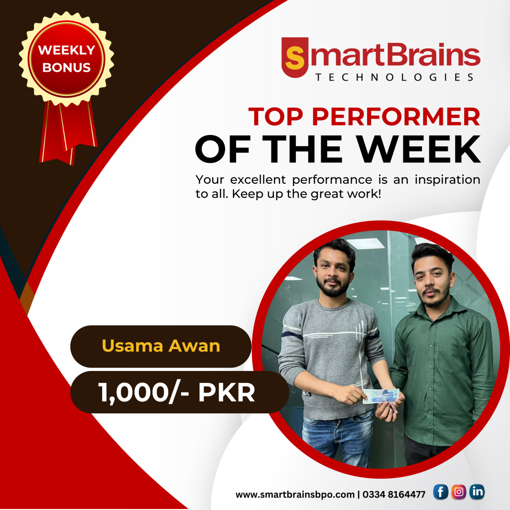 usama awan-top performer of the week-smart brains technologies